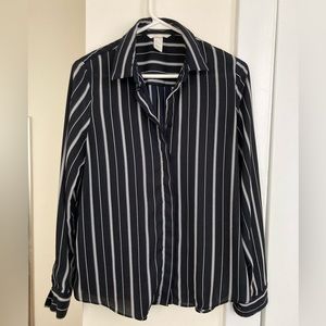 H&M Vertical Stripe Blouse